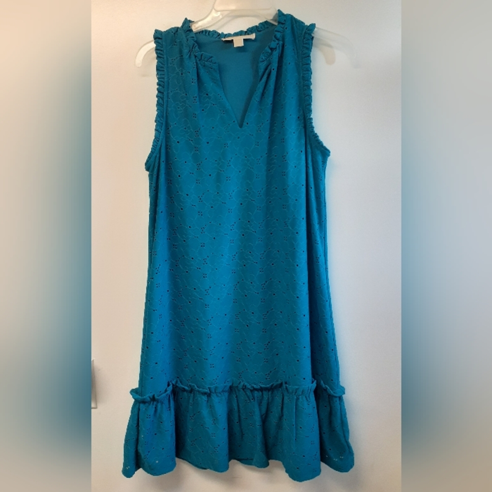 Michael Kors teal eyelet lace dress - size small